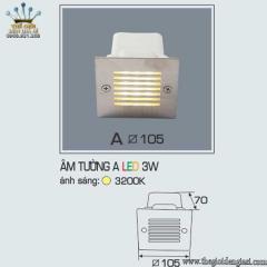 Đèn Âm Tường LED Anfaco Âm Tường A LED 3W ɸ105