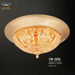 Đèn Ốp Trần Đồng Cao Cấp HUFA OĐ-220L ɸ 560xH220mm