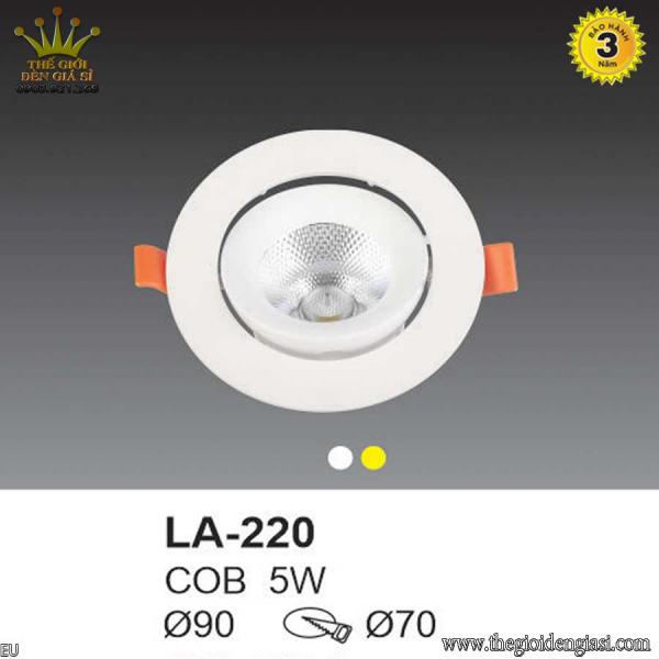 Đèn LED Âm Trần TO LA-220 Size Ø90mm