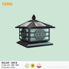 Đèn trụ cổng vuông năng lượng mặt trời Solar 406B Euroto