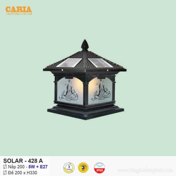 Đèn trụ cổng vuông năng lượng mặt trời Solar 428A Euroto