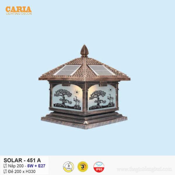 Đèn trụ cổng vuông năng lượng mặt trời Solar 451A Euroto