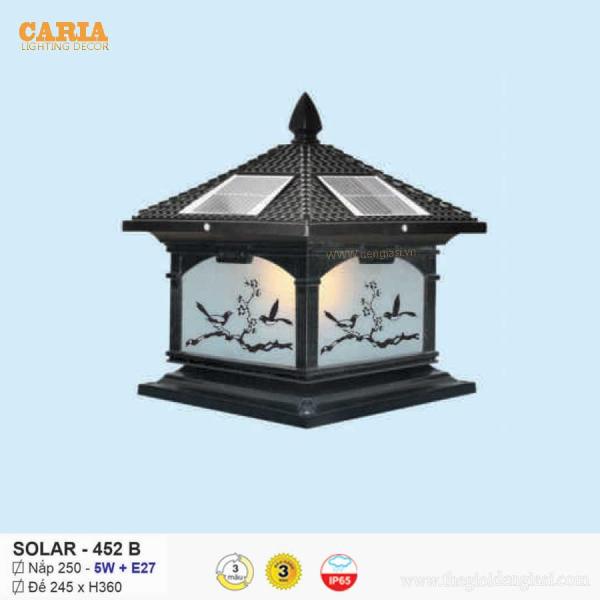 Đèn trụ cổng vuông năng lượng mặt trời Solar 452B Euroto