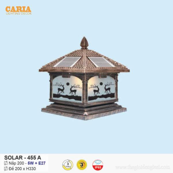 Đèn trụ cổng vuông năng lượng mặt trời Solar 455A Euroto