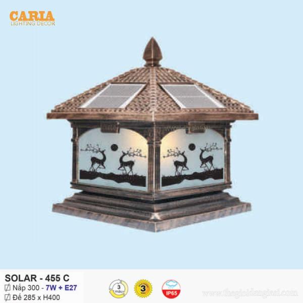Đèn trụ cổng vuông năng lượng mặt trời Solar 455C Euroto