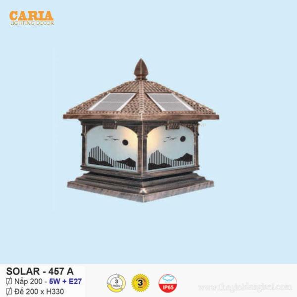 Đèn trụ cổng vuông năng lượng mặt trời Solar 457A Euroto