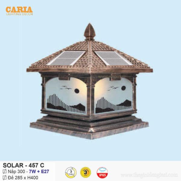 Đèn trụ cổng vuông năng lượng mặt trời Solar 457C Euroto