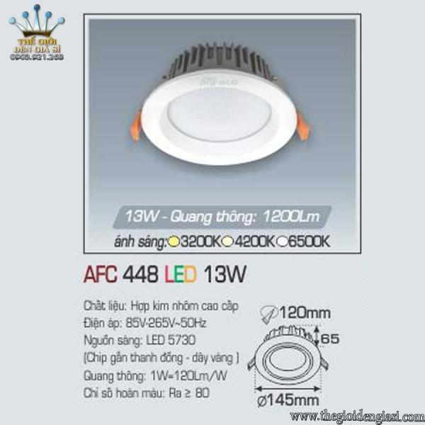 Đèn LED Âm Trần Anfaco AFC448 13W ɸ145