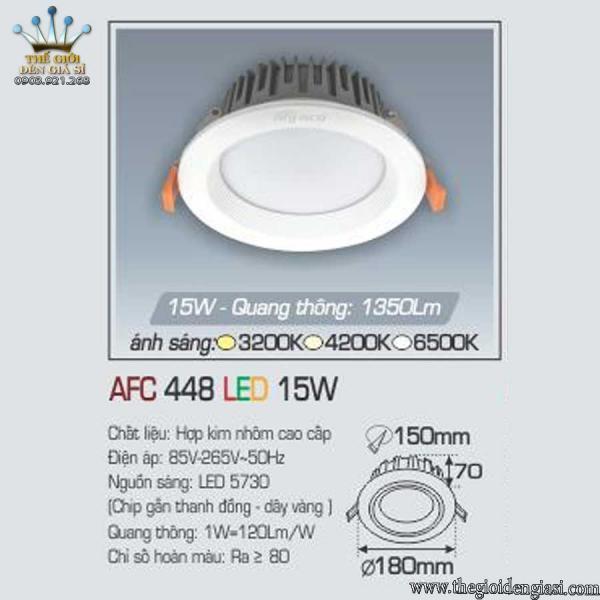 Đèn LED Âm Trần Anfaco AFC448 15W ɸ180