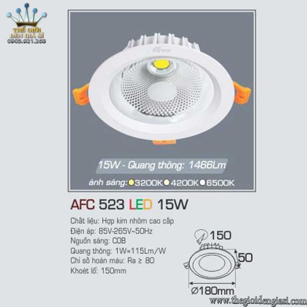 Đèn Downlight Led COB 15W AFC523 ɸ180
