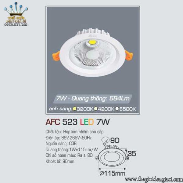 Đèn Downlight Led COB 7W AFC523 ɸ115