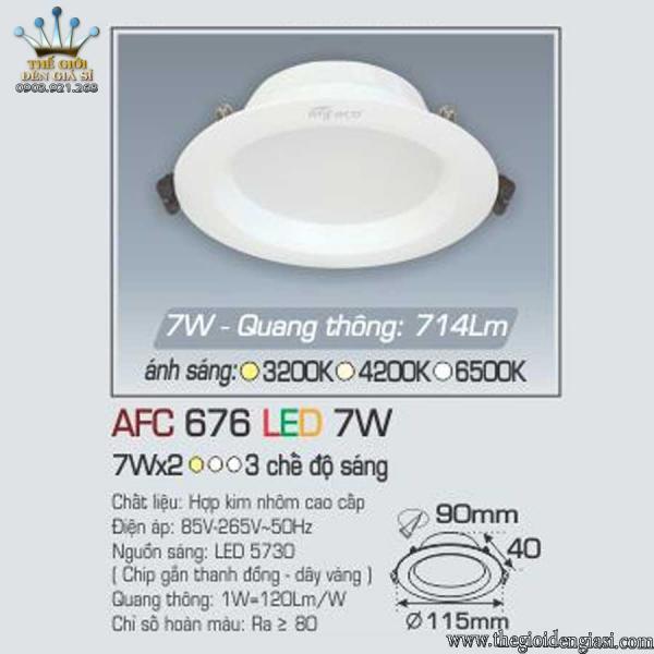 Đèn LED Âm Trần Anfaco AFC676 7W ɸ115