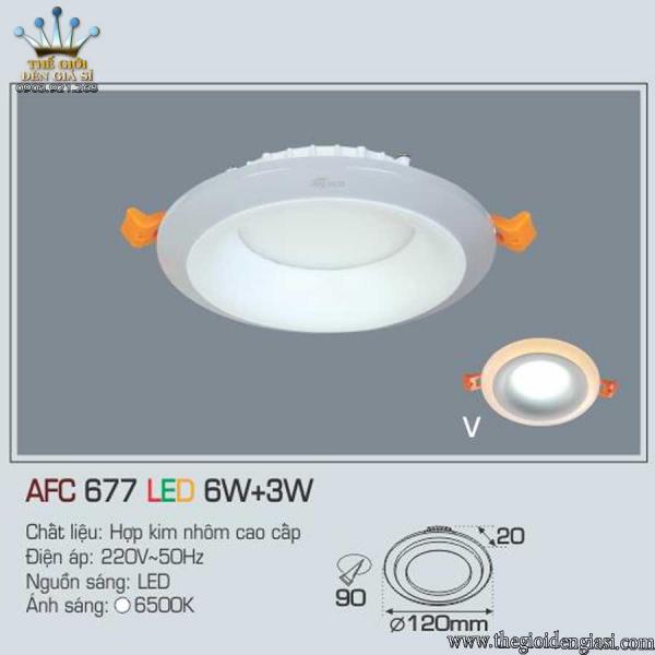 Đèn LED Âm Trần Decor Shop AFC677 6W+3W ɸ120