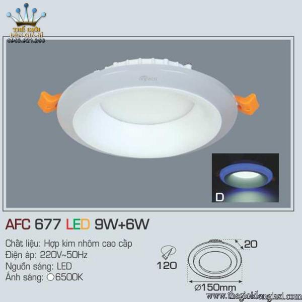 Đèn LED Âm Trần Decor Shop AFC677 9W+6W ɸ150