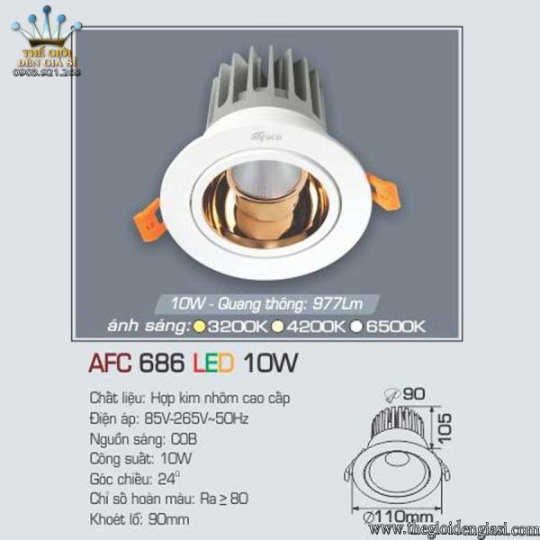 Đèn LED Âm Trần Decor Shop AFC686 10W ɸ110