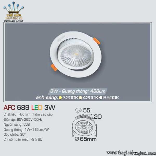 Đèn Downlight Âm Trần Anfaco 3W AFC689 ɸ65