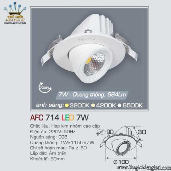 Đèn LED Âm Trần Decor Shop AFC714 7W ɸ100
