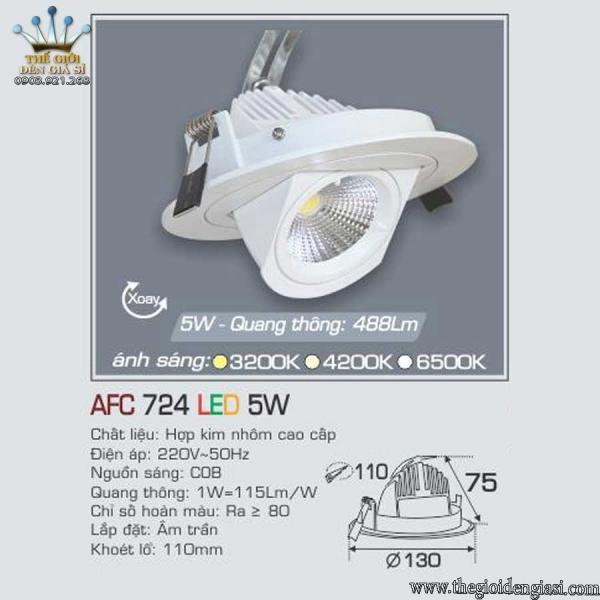 Đèn LED Âm Trần Decor Shop AFC724 5W ɸ130