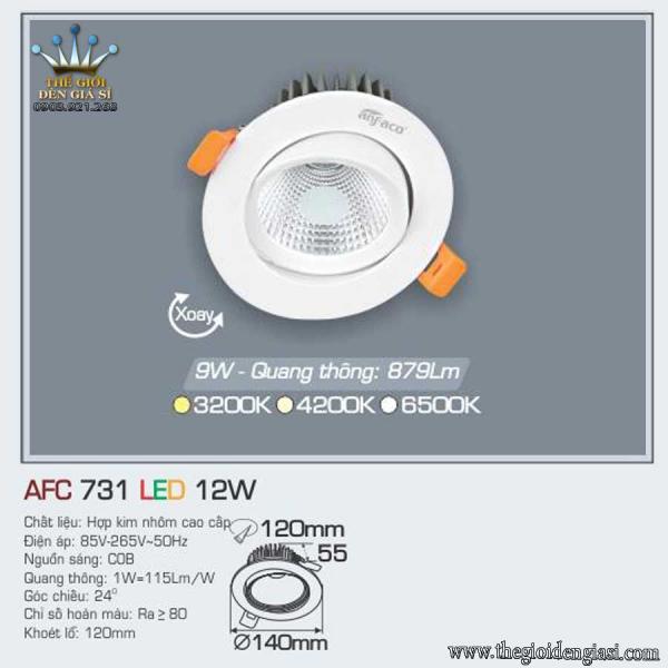 Đèn LED Âm Trần Decor Shop AFC731 12W ɸ140