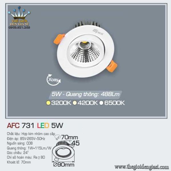 Đèn LED Âm Trần Decor Shop AFC731 5W ɸ90