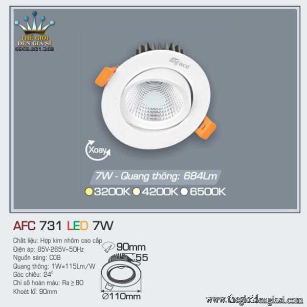 Đèn LED Âm Trần Decor Shop AFC731 7W ɸ110