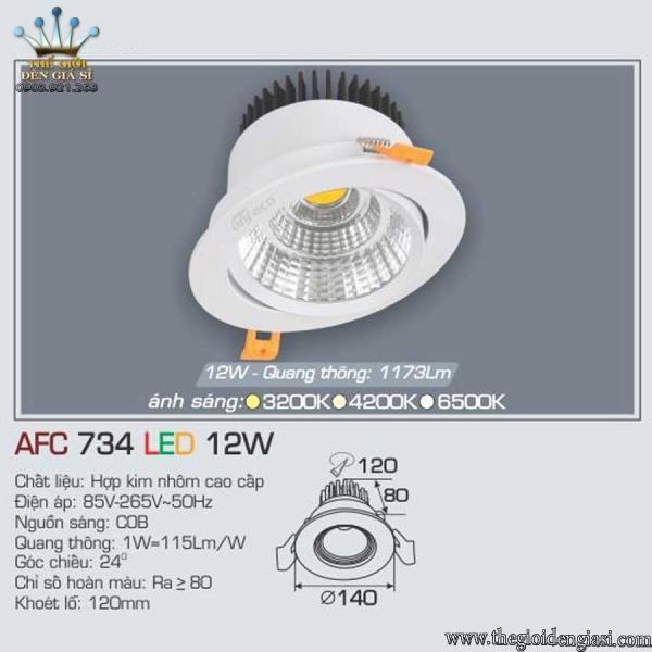 Đèn LED Âm Trần Decor Shop AFC734 12W ɸ140