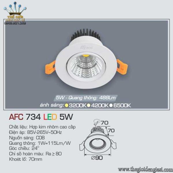 Đèn Downlight Âm Trần 5W AFC734 ɸ90