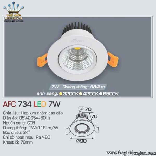 Đèn LED Âm Trần Decor Shop AFC734 7W ɸ90