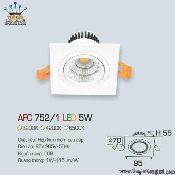 Đèn LED Âm Trần Decor Shop AFC752/1 5W ɸ95