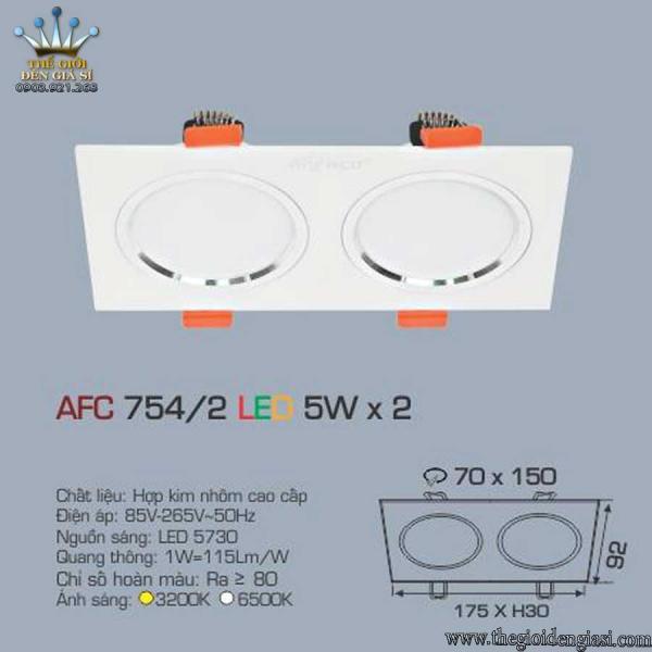 Đèn LED Âm Trần Decor Shop AFC754/2 10W ɸ175x92