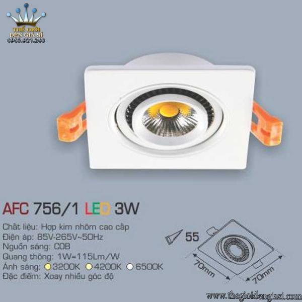 Đèn LED Âm Trần Decor Shop AFC756/1 3W ɸ70