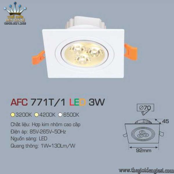 Đèn LED Âm Trần Decor Shop AFC771T/1 3W ɸ92