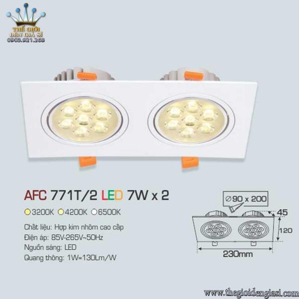 Đèn LED Âm Trần Decor Shop AFC771T/2 14W ɸ230x120
