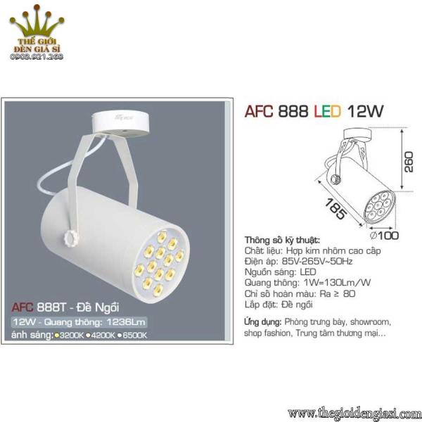 Đèn Pha Tiêu Điểm Anfaco AFC888T Đế Ngồi 12W ɸ 100