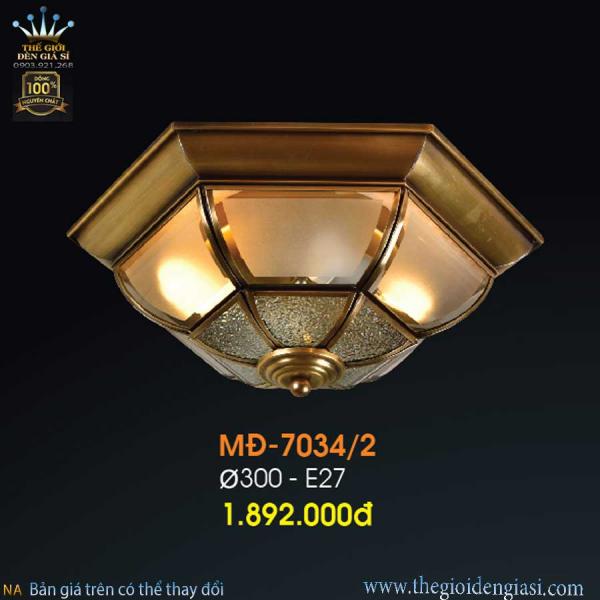 Đèn Ốp Trần Đồng Verona MĐ-7034/2 ɸ 30cm