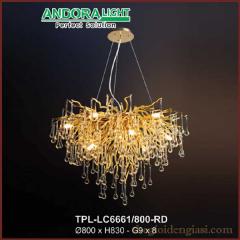 Đèn thả bàn ăn pha lê andora TPL-LC6661-800RD