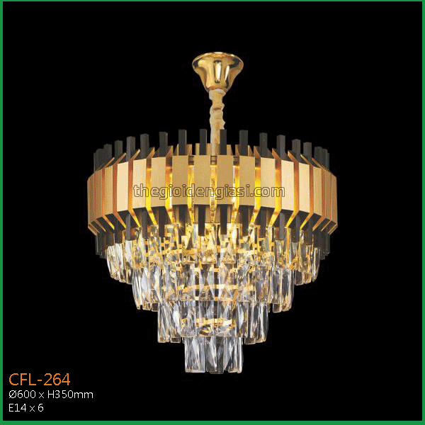 Đèn Chùm Pha Lê Euroto CFLA38 Size ɸ 800xH900mm