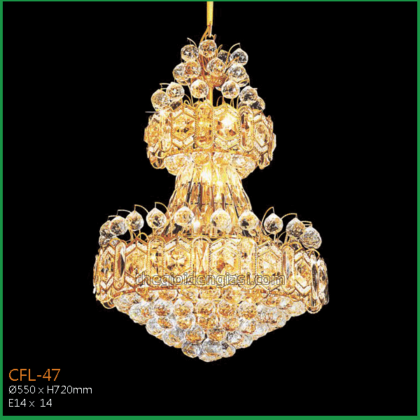 Đèn Chùm Pha Lê Euroto CFLA47 Size ɸ 550xH720mm